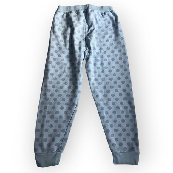 Disney Lilo & Stitch Girls Joggers Sweatpants Size 7/8 Blue Polka Dot Sleepwear - Picture 2 of 8